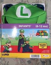 6-12 Months Super Mario Luigi Dress Up Infant Costume Halloween NEW