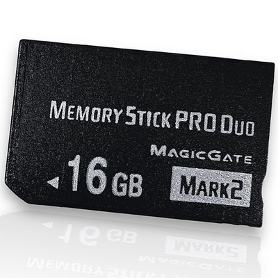 QUMOX 16GB Memory Stick PRO Duo Mark2   High-Speed Speicherkarte schwarz/weiß 