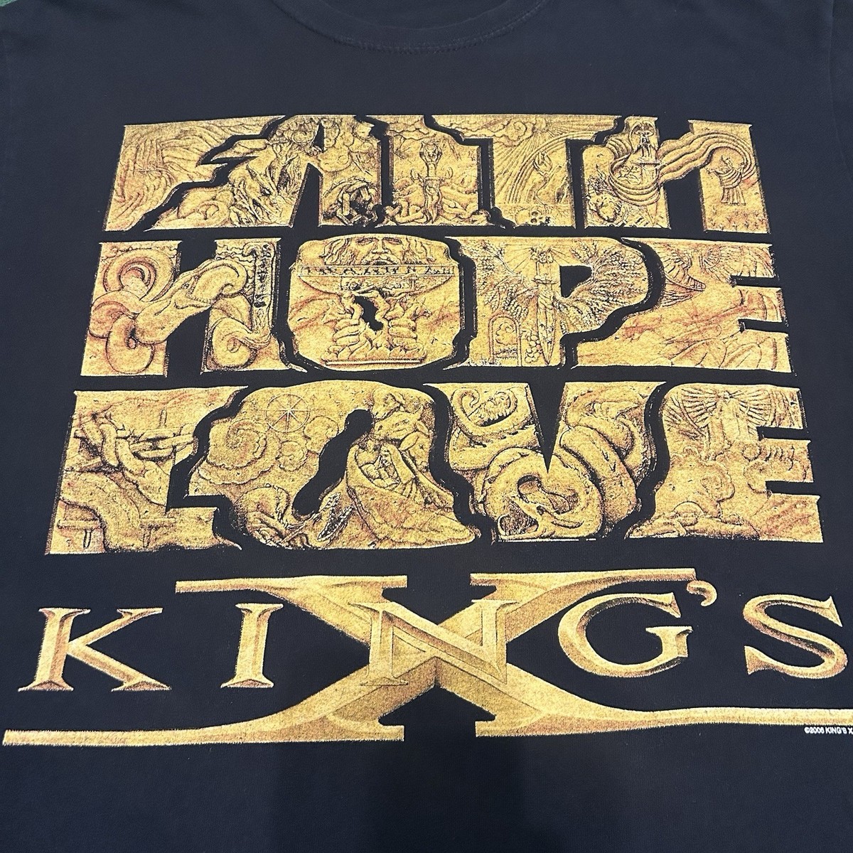 Vintage Y2K Kings X T-Shirt Band Black Graphic Tee Size Mens M Metal Hard Rock