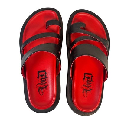Kat Von D Shoes Exodus Sandals Black & Red Goth Punk Emo Metal Alterntive Sz 6