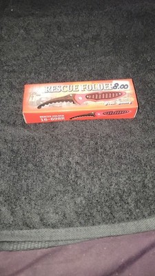 Rescue Folder Knife Orange And Black Tatical W/ Pocket Clip Frost Cutlery