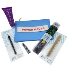 NEW Ipsy Power Moves Cosmetic Pouch Zip Bag, Nail Clipper, Files, Cuticle Lotion
