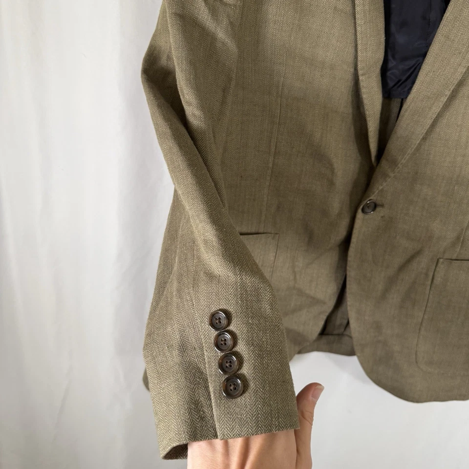 Nuevo J. Blazer Crew Ludlow de lino de seda para hombre 40 bolsillos interiores dorados A1761 Foto 4 de 4