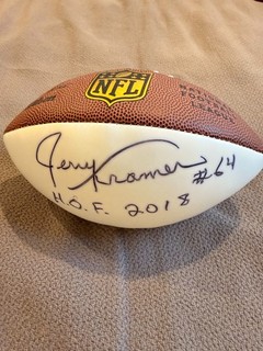 Jerry Kramer Signed Football Wilson Ball Green Bay Packers #64 Authentic