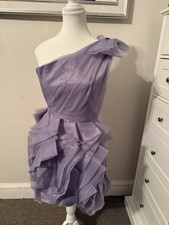 vera wang dress Babydoll size 2 Sheer Bridesmaid Purple One Shoulder