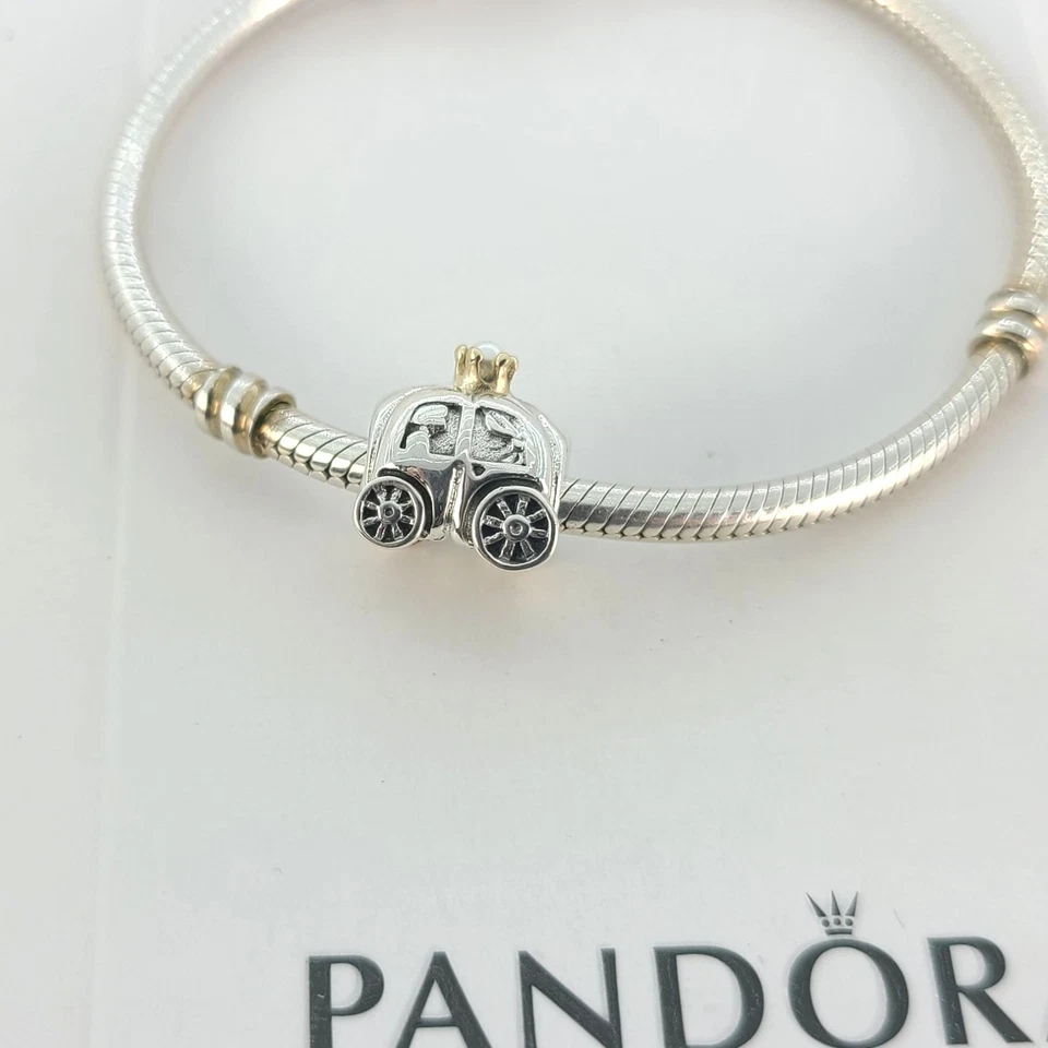 Authentic PANDORA 14K Gold Royal Wedding Fantasy Carriage Charm RARE RETIRED - Image 3 of 4