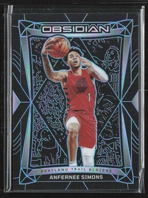 Anfernee Simons 2023-24 Panini Obsidian Blue Etch /30 #107 Portland Trail