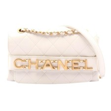 Chanel Leather Matelasse Shoulder Bag Women White One Size