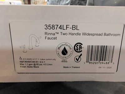 DELTA Rinna Two Handle Widespread Bathroom Faucet Matte Black 35874LF BL
