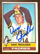 1976 Topps DAVE FREISLEBEN Autographed Baseball Card #217 PADRES