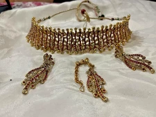 sk 44 Indian Jewelry Bollywood New Trend Beautiful Party Choker Necklace Set