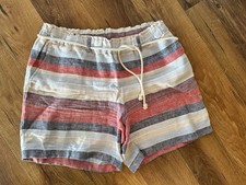 NWOT J. Jill Love Linen Striped Shorts For Women Size M Pockets drawstring