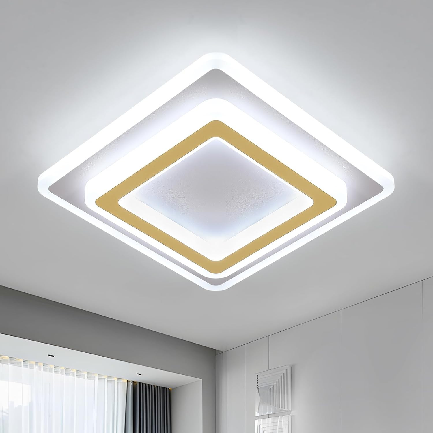 Lampada da Soffitto LED 44W Design Quadrato: Illuminazione Moderna Bianca