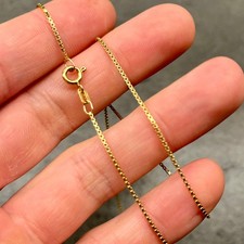 9ct 9k yellow gold box chain necklace, not scrap, 2.60gr 16.4''