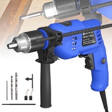 New Hammer Drill Heavy Duty Corded Electric Impact Driver with Bit Set + Case UK
