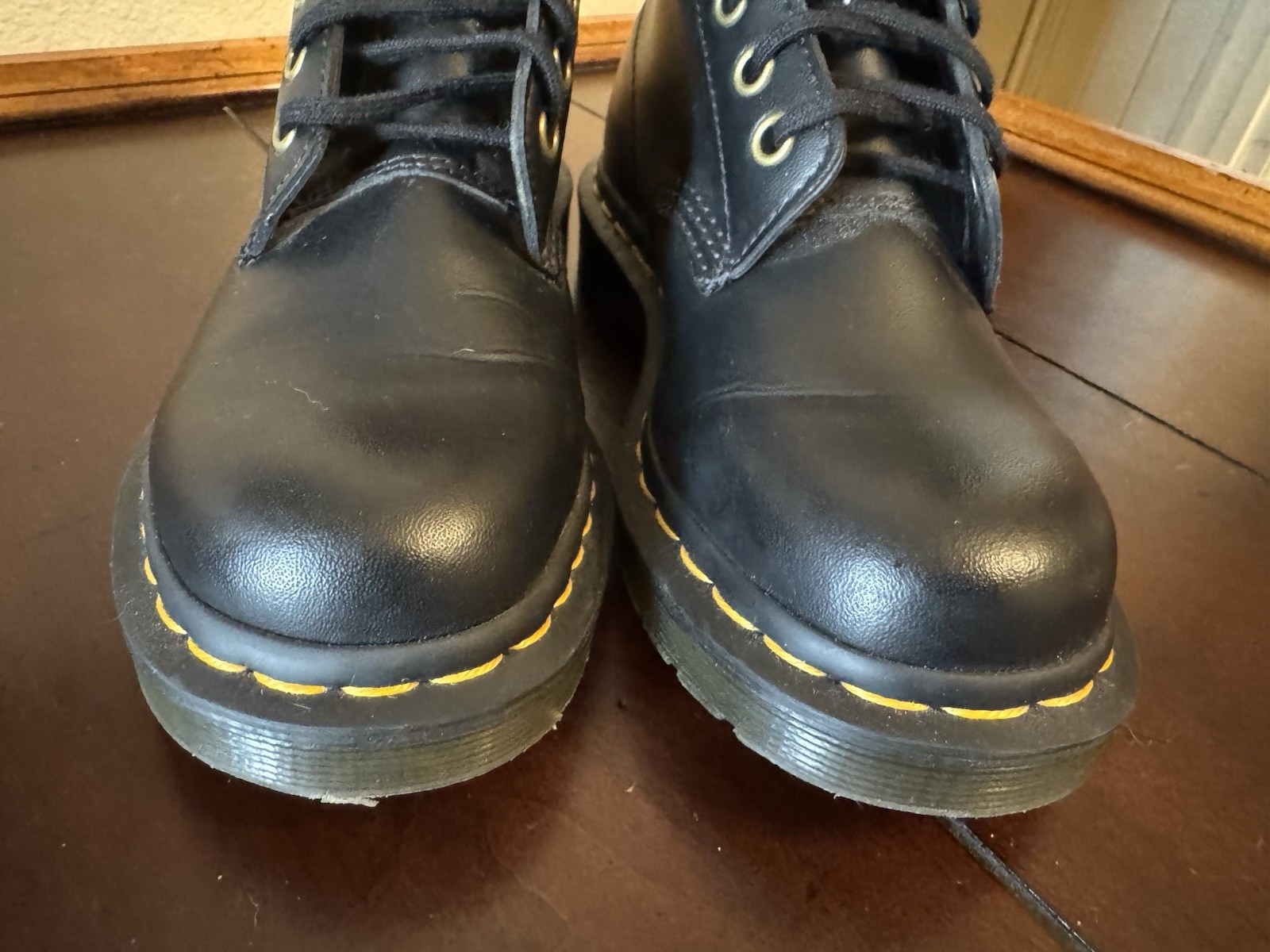 Dr Doc Martens Black Combat Boots 14045 Vegan Leather Mens Sz 5 NEW thumbnail 3