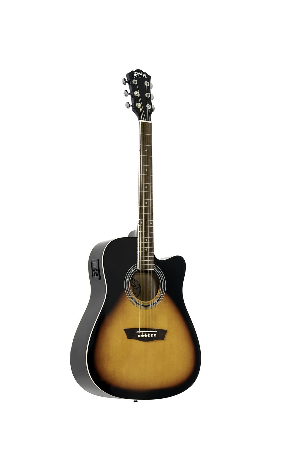 Washburn Vintage Series 6 String Acoustic-Electric Guitar, Right, Tobacco Sun