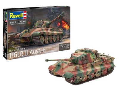 803249 Modellbausatz Panzer 135  TigerII AUSF.B Henschel Turret im Maßstab 13...