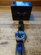 Watch Aviator F-series World Time Silver AVW6975G354 Watch Black Leather