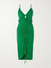 FARM RIO Green Embellished cutout ruched jersey midi dress size XL RRP £220