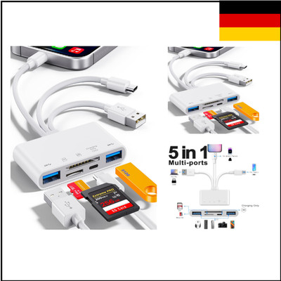 5-in-1 Speicherkartenleser USB OTG Adapter SD Kartenleser iPhone iPad USB C