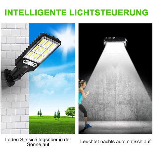 4er 6000W Solarleuchte mit Bewegungsmelder Außen Lampe Fluter LED Strahler Licht - Bild 6 von 14