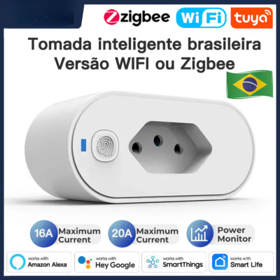 LOT NEW Tuya Brazil Plug  wifi/zigbee socket Power Monitor Type N outlet adapter