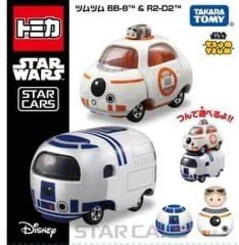 Original Tomica Star Wars Star Cars Tsum Tsum BB-8 & R2-D2 Japan - Image 3 of 3