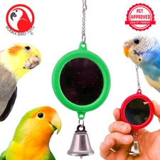 Bonka Bird Toys 36413 Small Round Mirror Colorful Cage Accessory Parrot Budgie