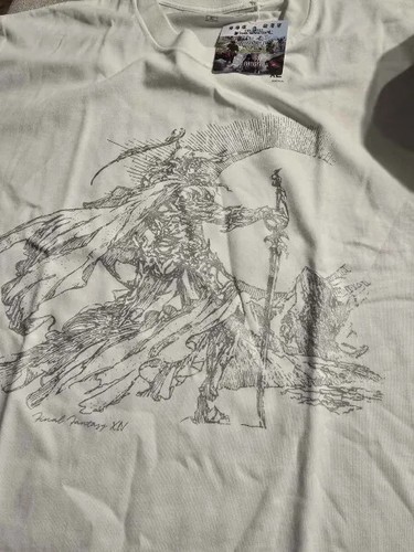 Final Fantasy Yoshitaka Amano Uniqlo White T-Shirt 100% Cotton Men Sizes M-XL - Picture 4 of 14