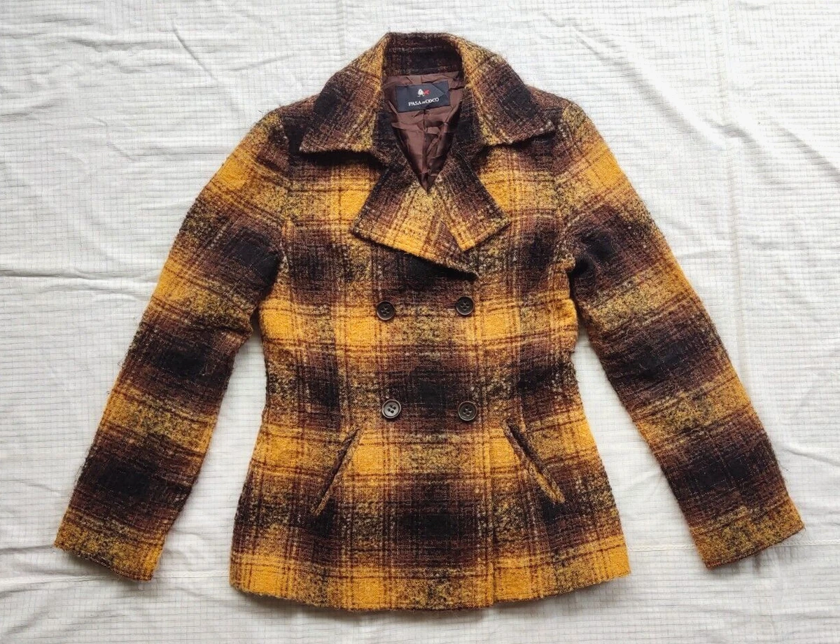 Plaid wool hotsell womens coat