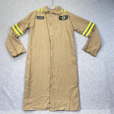 National FR Lab Coat XSMALL LONG Khaki Flame Resistant CAT 1 Lighweight NOMEX