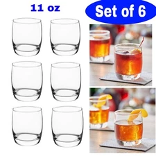 Set of 6 Rocks/Old Fashioned Glass Cocktail Tumbler Whiskey Cups 11 Oz