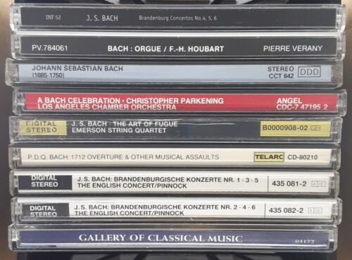 Bach CD lot x 9 20 BIT Brandenburg Concertos Nos. 4 & 5 & 6 1712 Overture - Imagen 3 de 3