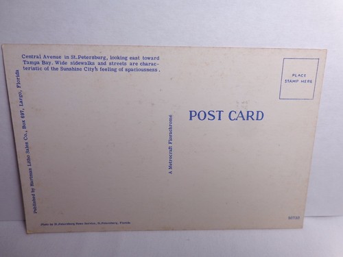 POSTAL VINTAGE SIN PUBLICAR ST. PETERSBURG FL CENTRAL AVENUE FLORIDA AÑOS 40 - Imagen 4 de 5