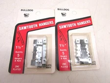 NOS! LOT OF (2) 5-PKS SAWTOOTH HANGERS ZINC PLATED PICTURE HANGERS, 230810