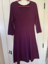 TALBOTS KNIT LONG SLEEVE PLUM SWEATER DRESS - SIZE MEDIUM