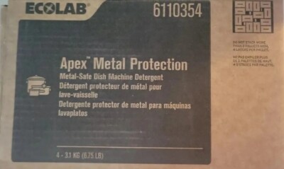 4- EcoLab Apex Metal Protection Metal-Safe Dish Machine Detergent Commercial