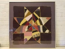 Antique "String Pierced Lemoyne Star" Hand Embroidered Quilt Circa 1890