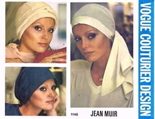 Vogue 1148 Pattern TURBAN Hat Cap Chemo Cancer Alopecia Easy 1 Sz