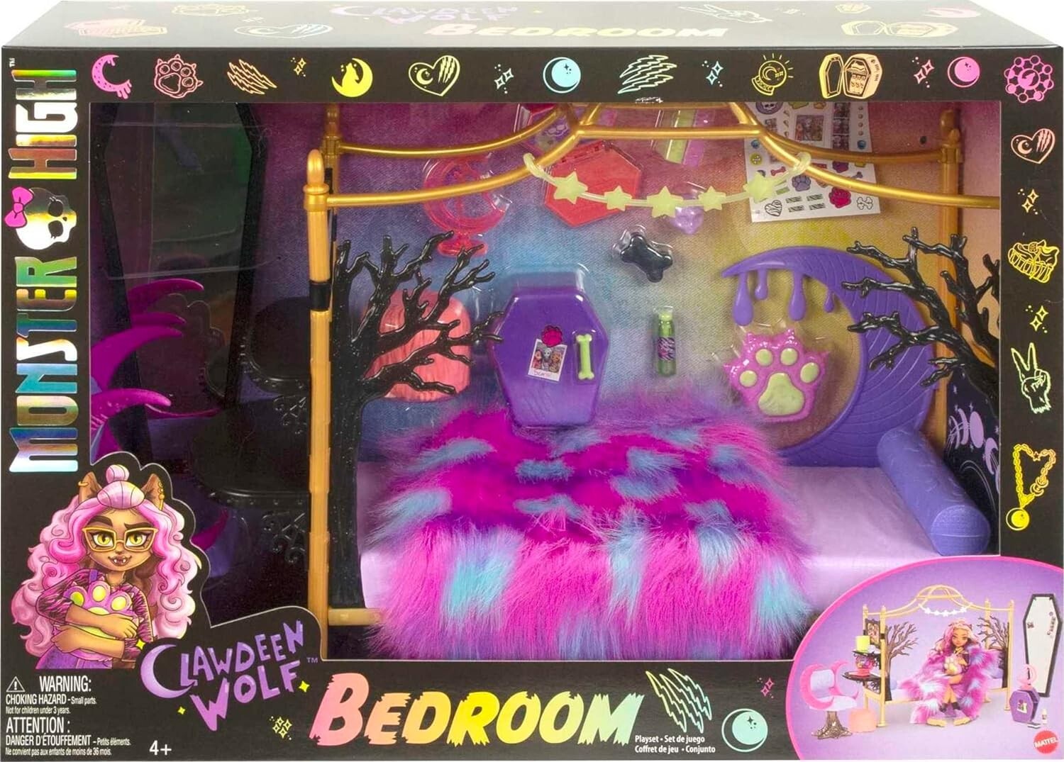 MONSTER HIGH CAMERA DA LETTO CLAWDEEN WOLF MATTEL HHK64
