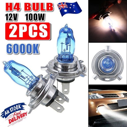 2 PCS H4 Headlight Globes Car Light Bulbs 100/90W 6000K 12V Xenon Super