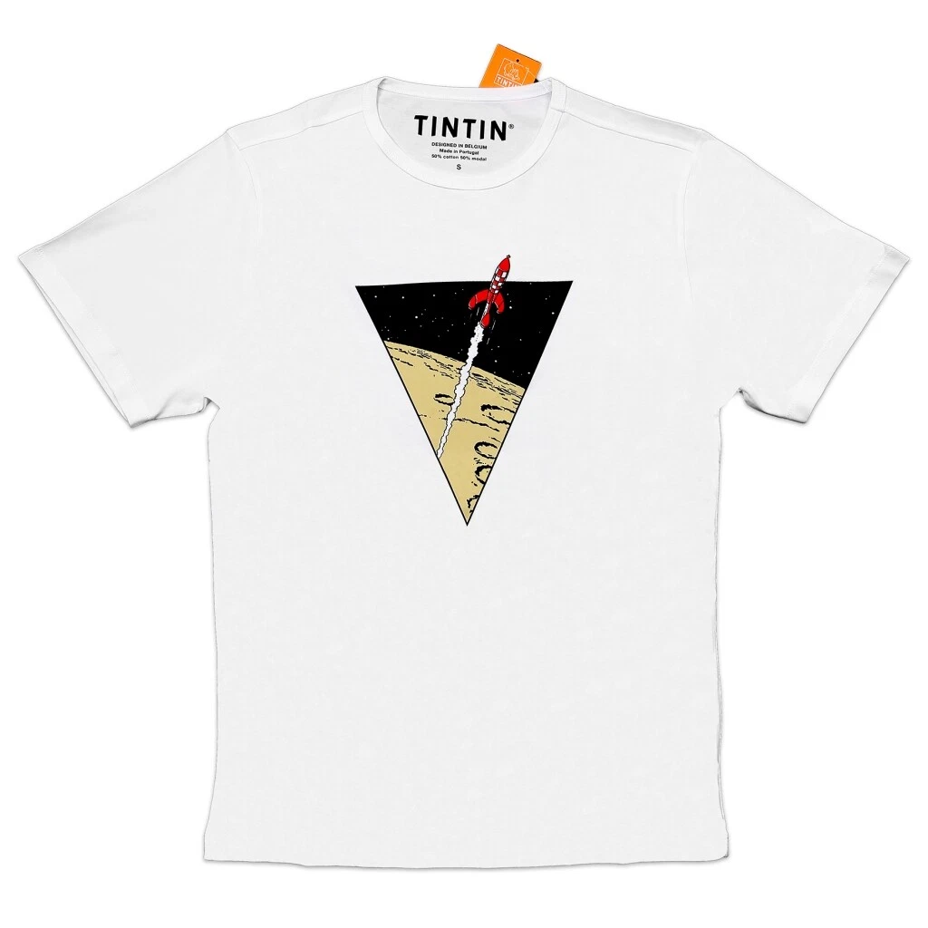 Camiseta Tint n Las aventuras de Tint n El cohete lunar Blanco