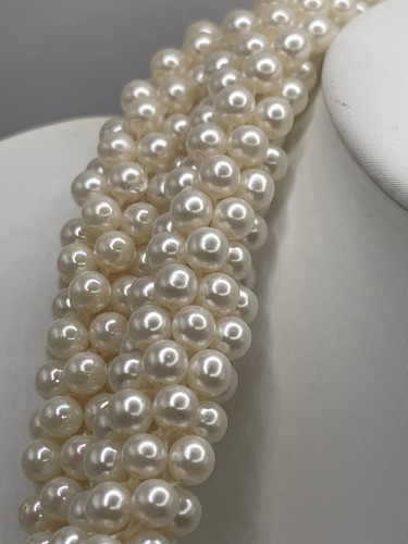 Vintage 40" Tubular Pearl Necklace Faux Seed Pearl Classic Elegant Sophisticated - Picture 3 of 7
