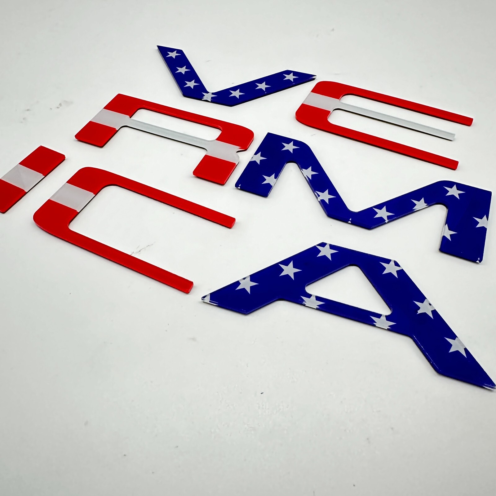 USA Flag Tailgate Insert Letters Adhesive Emblems For 2022-2024 MAVERICK Badges