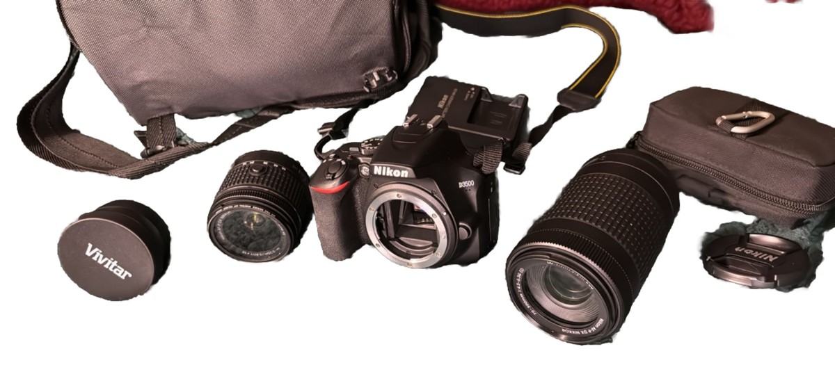 Nikon D3500 DSLR Camera with 18-55mm and 70-300mm Lenses Nikon D3500 DSLR Camera with 18-55mm and 70-300mm Lenses