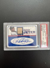 2000 Upper deck Master Collection Baseball Card Derek Jeter Bat Auto /100 Psa 9