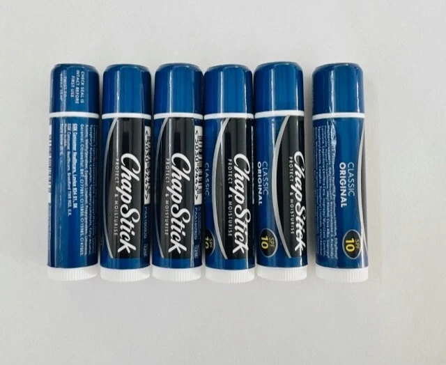 6 x ChapStick Classic Original Protect & Moisturise SPF 10 Lip Balm Chap Stick