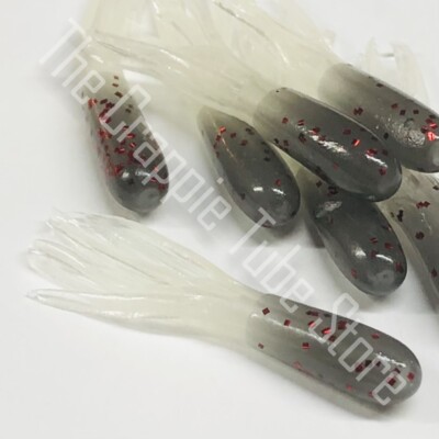 1.5'' NightGlo  Crappie Tube 50 Pack      Smoke Neon/Glow