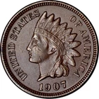 1907 1C MPD Snow-13 Indian Head Cent AU K16101